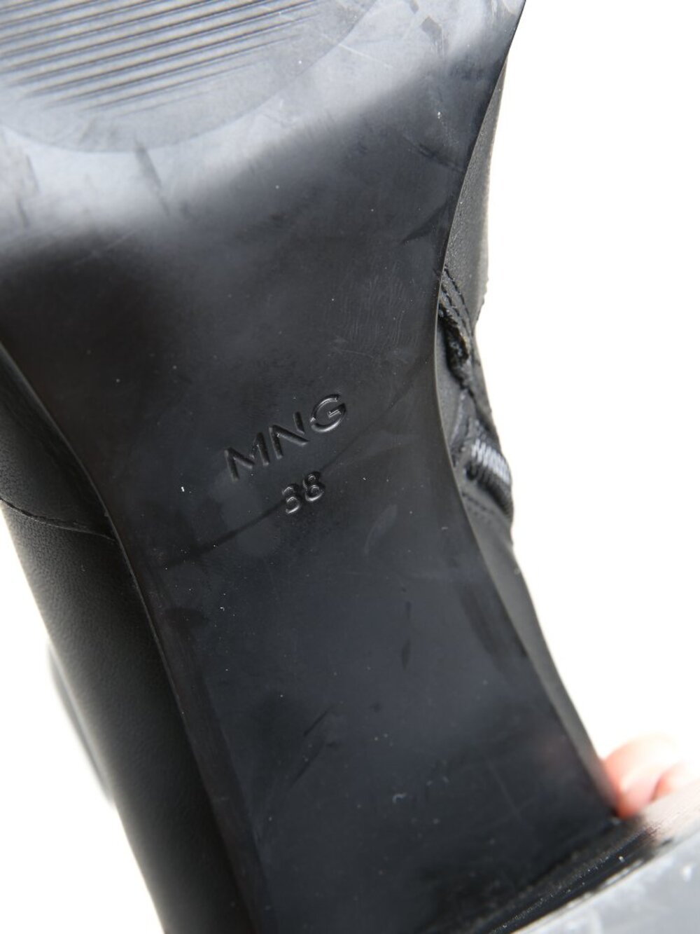 MANGO Leather Block Heel Square Toe Ankle Boots - Picture 13 of 15